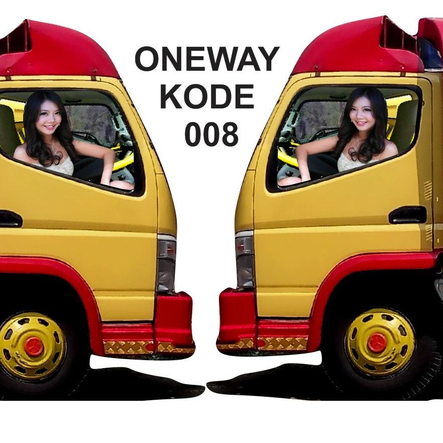 ㅉ stiker mobil truk / Stiker Decal Truk kaca samping gambar oneway ⇛