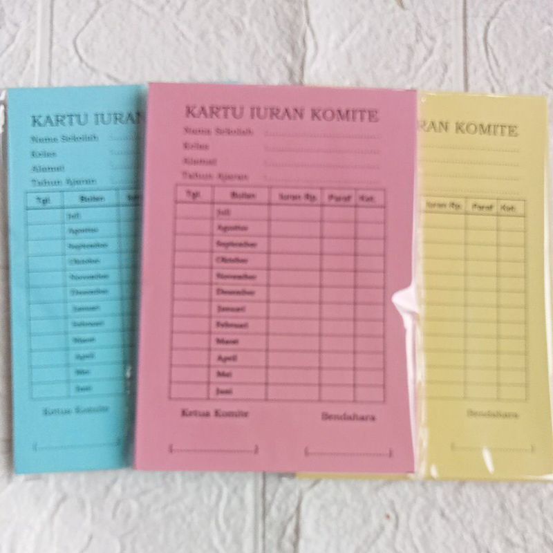 

KARTU IURAN KOMITE 1 PAK (ISI 50 LEMBAR)