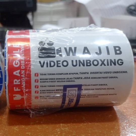 FRAGILE Sticker label Barcode 80x50 Semi Coated BLUEPRINT isi 300Pcs