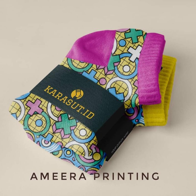 

(500pcs) Label Hijab Kaoskaki Custom Roll Pengikat Jilbab Ciput Kemasan Box Free Disain Tanpa Perekat