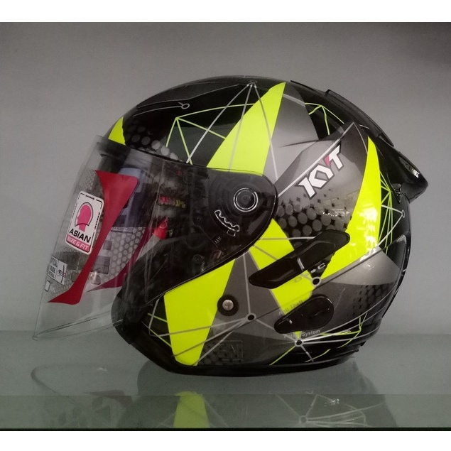 HELM KYT GALAXY FLAT R MATRIX BLACK YELLOW FLUO ORIGINAL