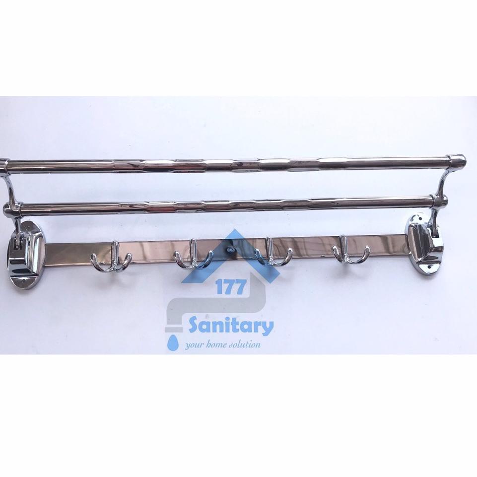 Stok Terbatas Rak Handuk Lipat minimalis 2 Susun Fio 2020- gantungan Stainless double towel rack fio