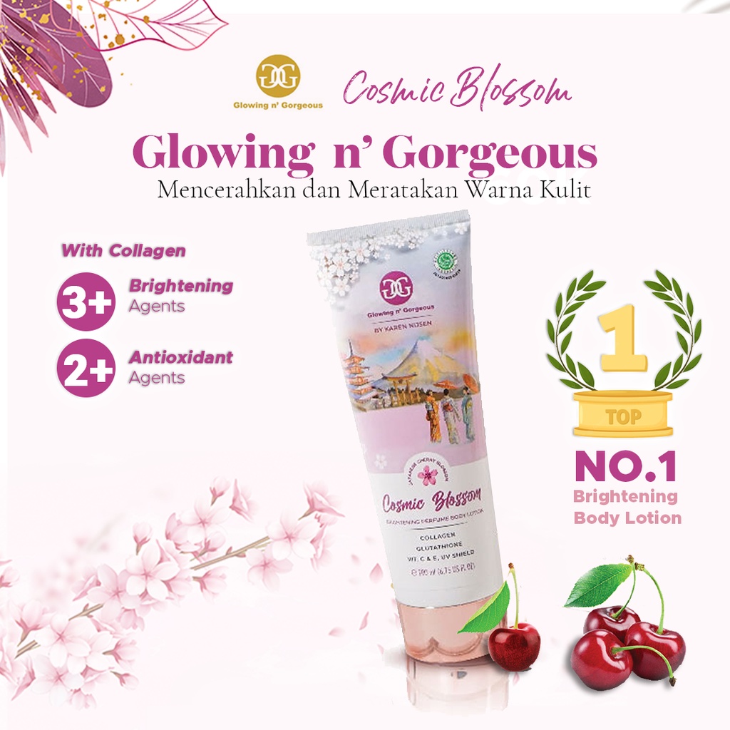 GnG Body Lotion Glowing n Gorgeous by Karen Nijsen COSMIC BLOSSOM 100ml HALAL MUI BPOM