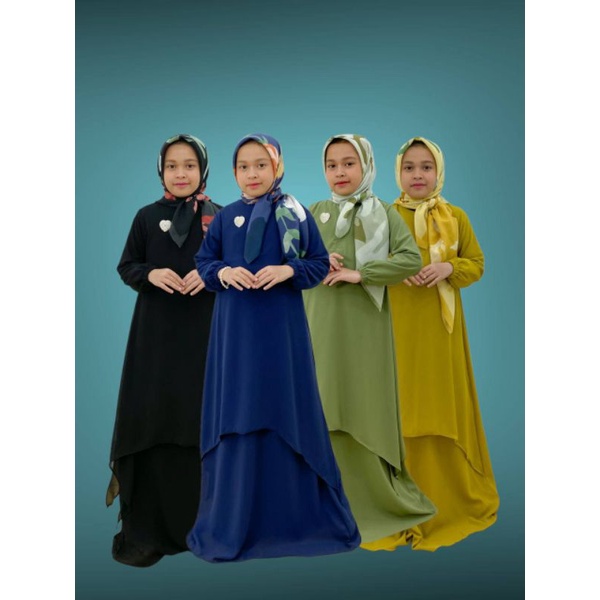 PB Prilly Busana - NOOR GAMIS MALAYSIA CERUTY ANAK - BAJU ANAK SHOLEHAH - MAXYDRESS POLOS ANAK - BAJU ANAK 2 LAYAR