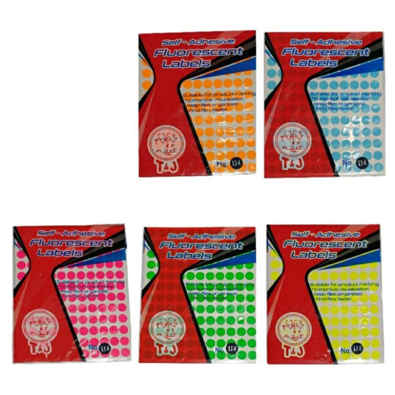 

Label Stiker Bulat Warna Flourescent Tom Jery 1 Pad