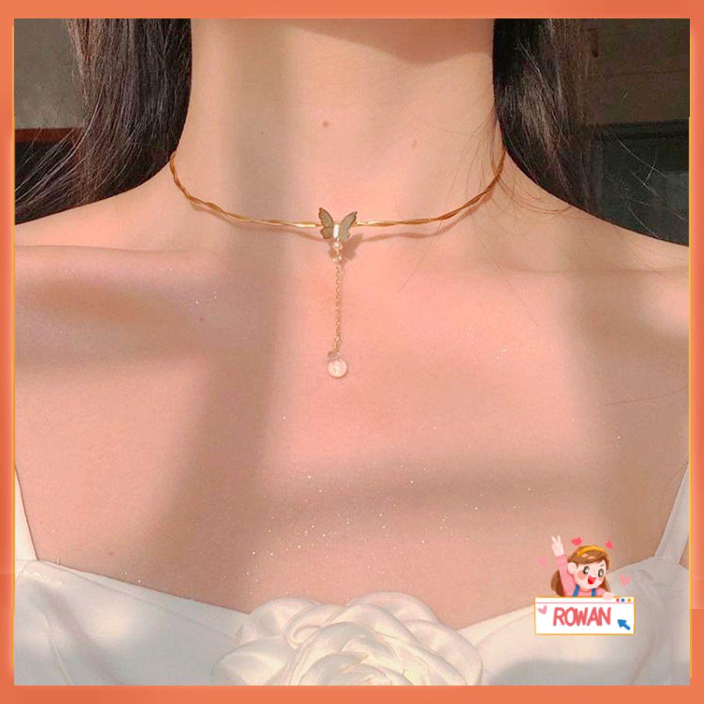 R-flower Butterfly Choker Korea Lucu Fashion Klavikula Rantai