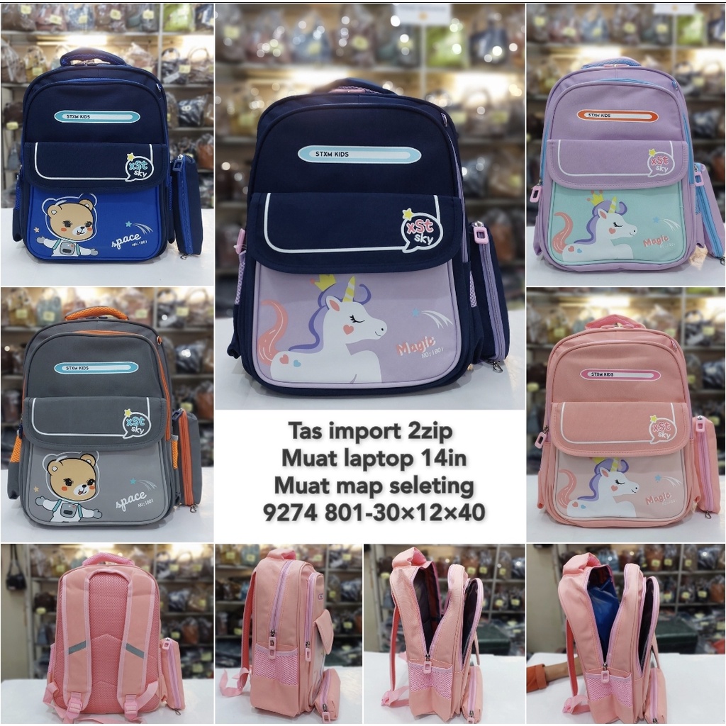 Tas import ransel sd anak perempuan anak laki