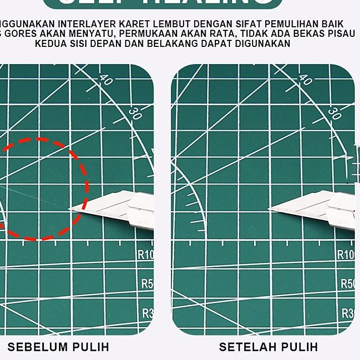 

Telah Hadir Cutting Mat / Pad / Board A4 Dua (2) Sisi / Two-Sided / Double-Sided / Reversible;