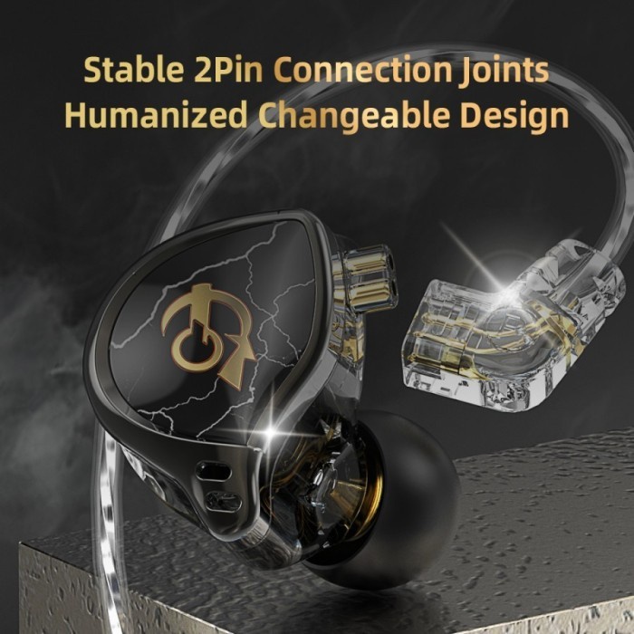 QKZ x HBB Titanium-Coated Diaphragm Driver HiFi In Ear Earphone alt 7hz salnotes zero KZ Dq6s CRA+