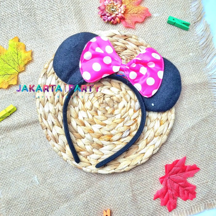 Bando Mickey Minnie Mouse Polkadot / Bando Karakter Anak / Bando lucu