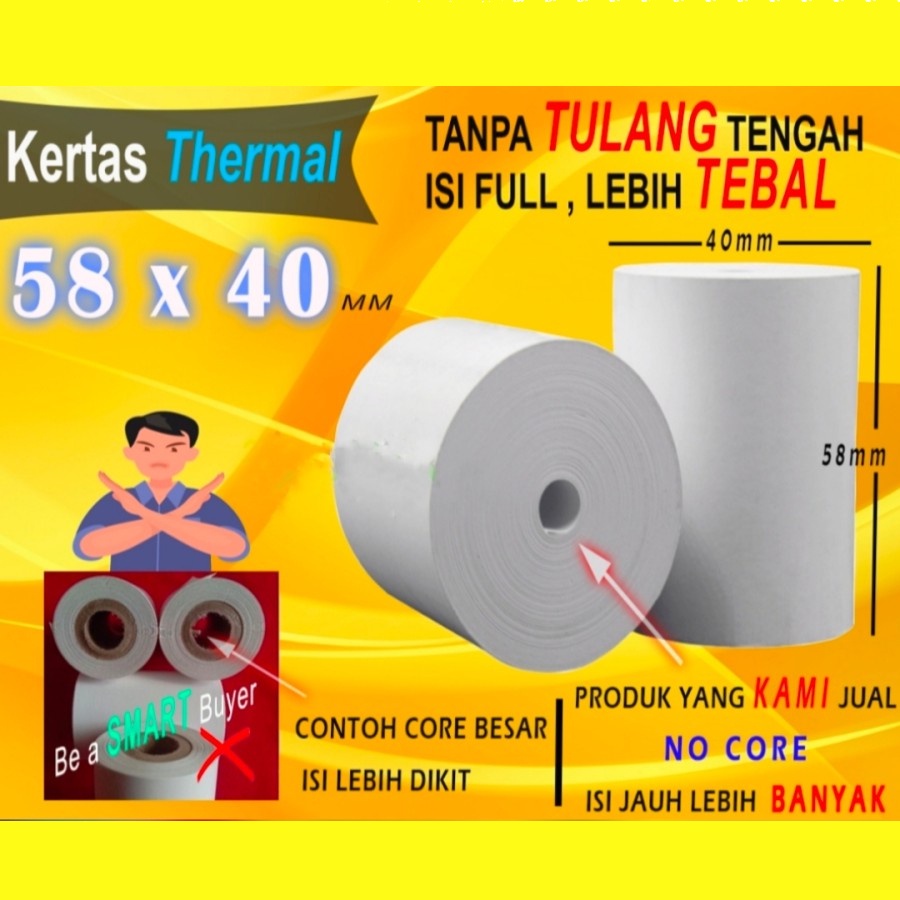 Jual Kertas Printer Thermal X Mm Kertas Printer Thermal No Core