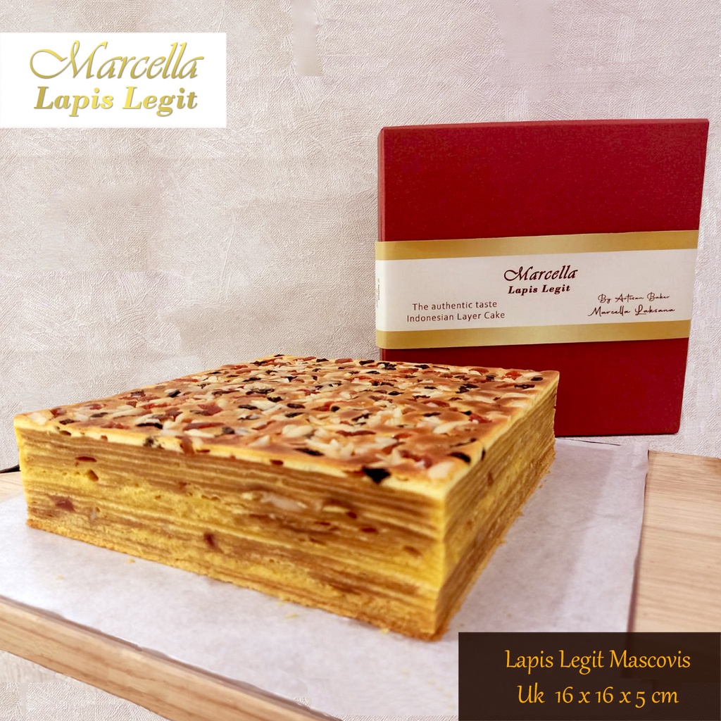 Kue Lapis Marcella Lapis Legit Original Mascovis Size 16x16x5cm