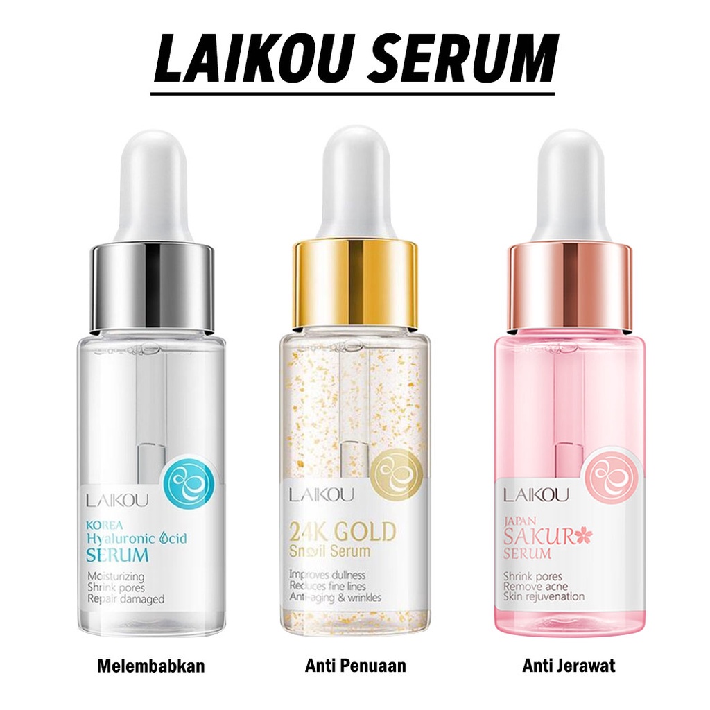 [ COD ] Serum Wajah Laikou Japan Sakura Mengecilkan pori Menghilangkan Jerawat &amp; Meremajakan kulit