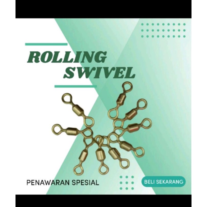 Kili kili ROLLING SWIVEL emas 50 pcs