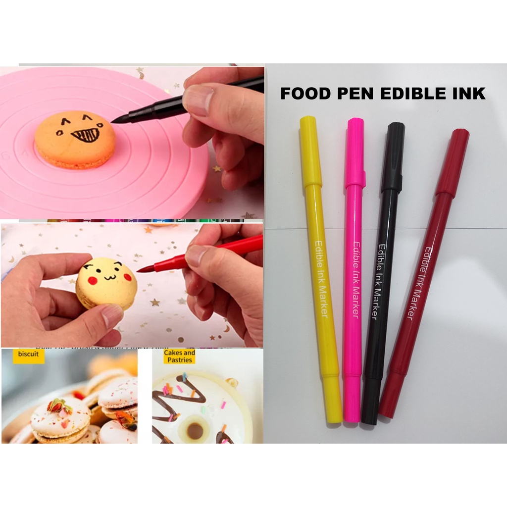 pena spidol makanan food grade edible pen aman menggambar kue cake dual tip