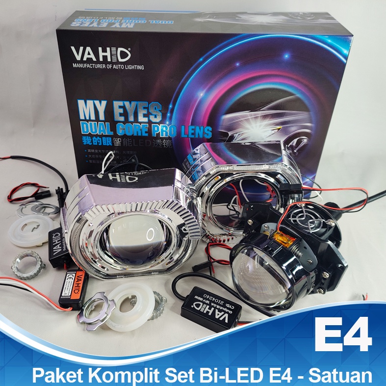 E4 - LED Projector Vahid 3.0 inch | Paket Komplit Set Biled E4 Satuan