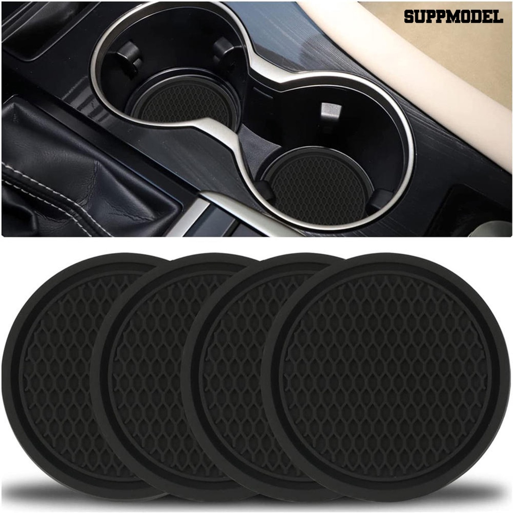 [Auto] 4pcs Cup Holder Mat Non-Slip Pengerjaan Halus Tahan Air Universal Car Cup Holder Coaster Untuk Mobil