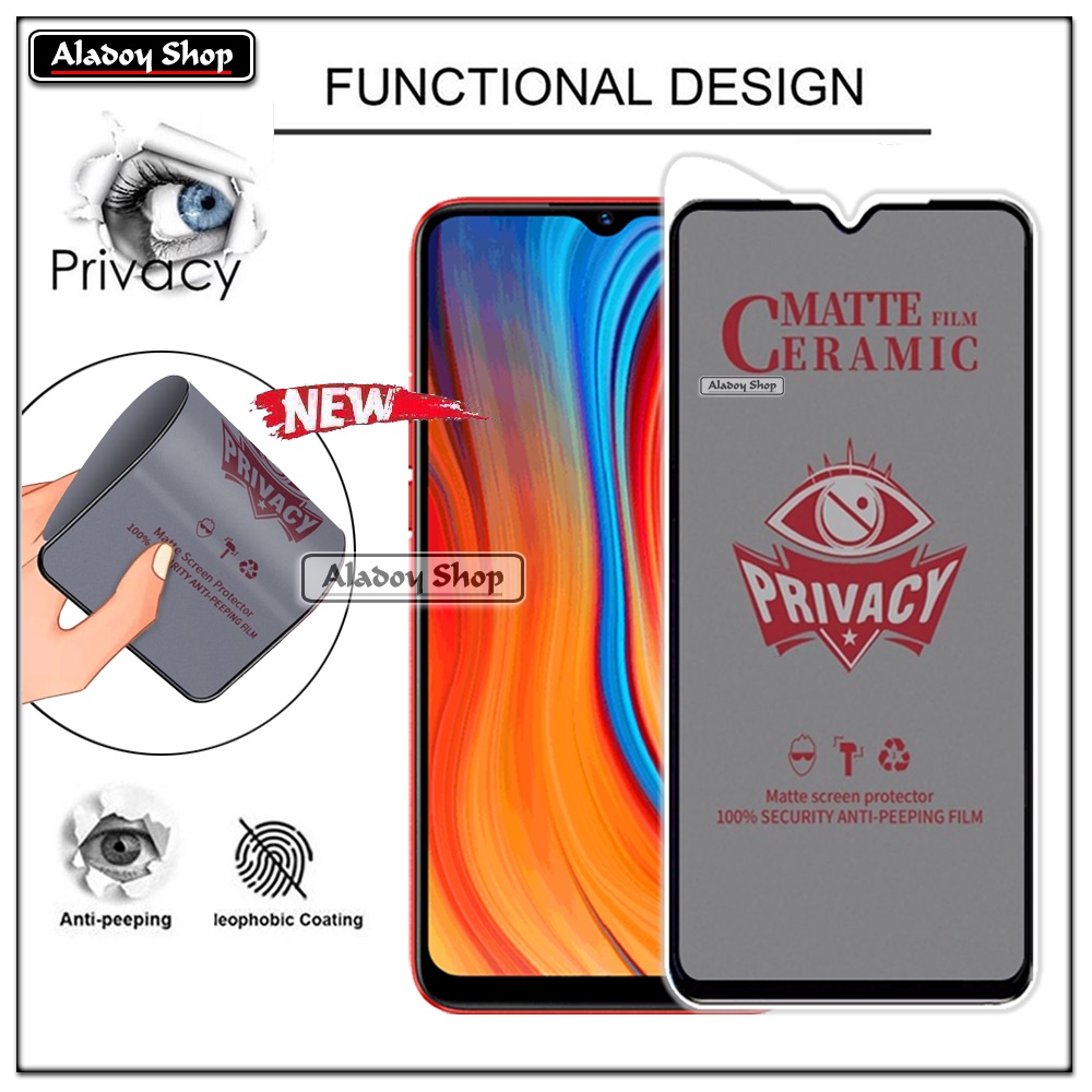 PAKET 2IN1 Anti Gores Privacy Realme C3 + Tempered Glass Kamera