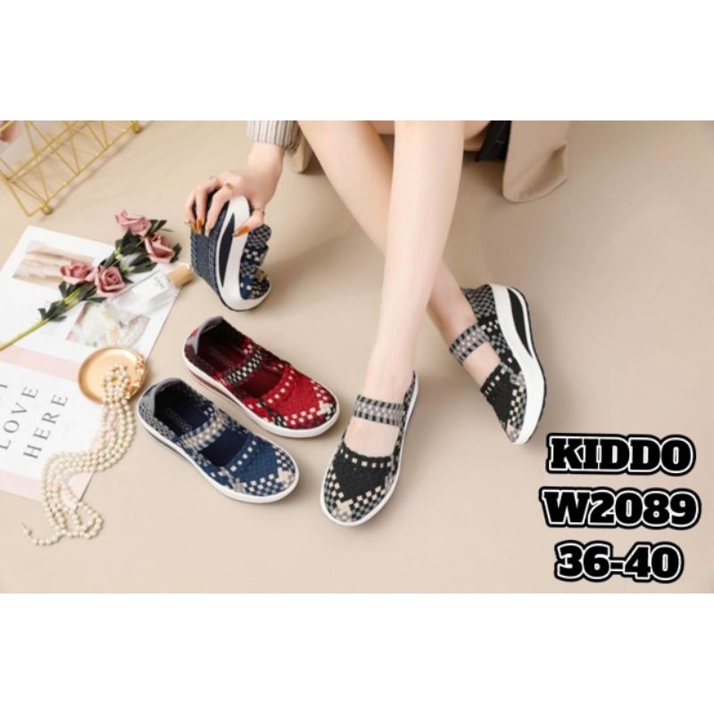 Sepatu Rajut KIDDO W2089 WEDGES ORIGINAL