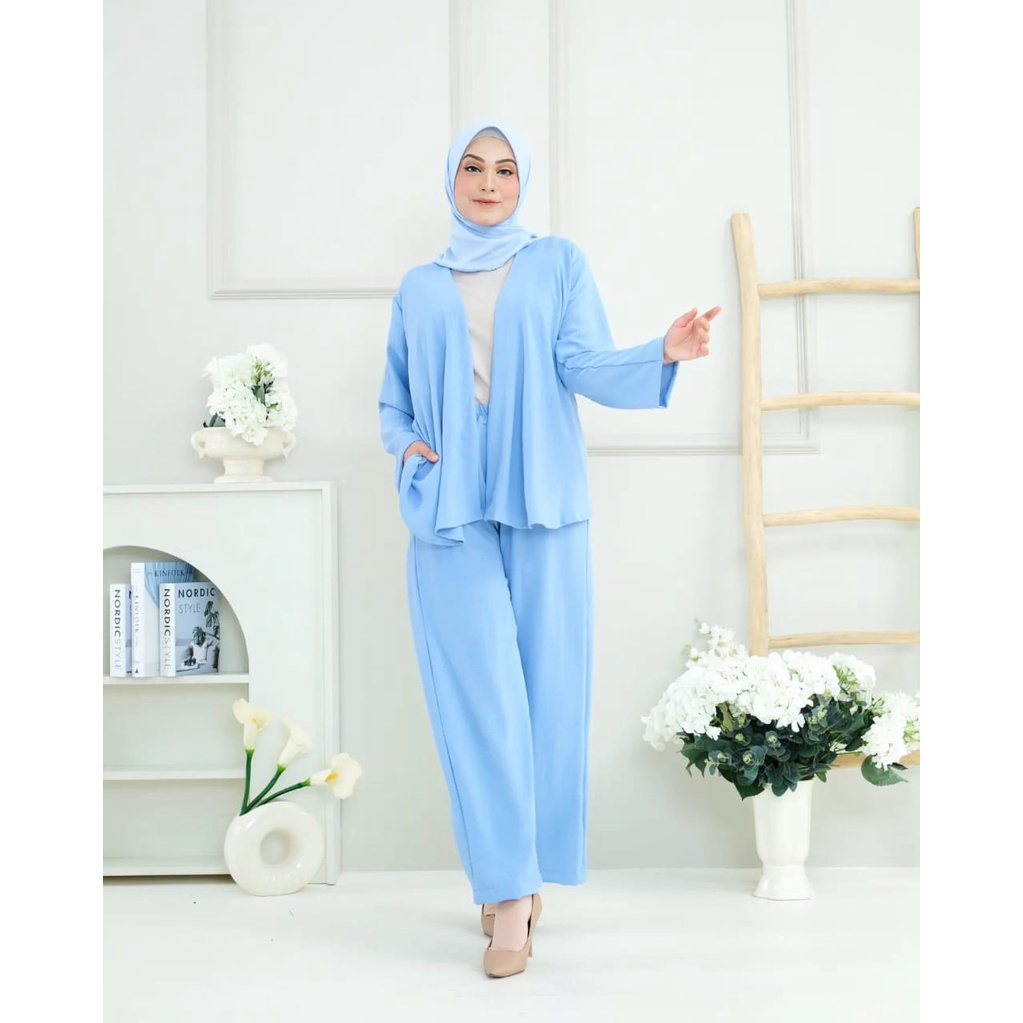 One Set Rayon Crinkle Airflow - Rana Set Premium - Setalan Wanita