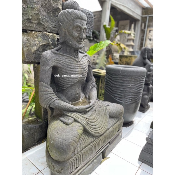 Patung Buddha batu candi batu hitam tinggi 120 cm