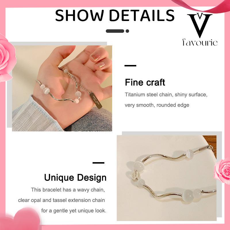 CODGelang Tangan Manik-Manik Opal Aksen Rumbai Panjang Untuk Wanita Fashion Korea-FA