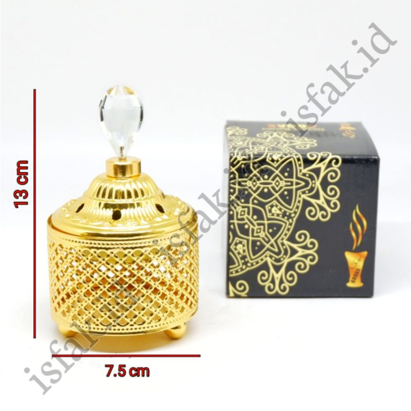 Paket 1 Set Mabkhara Bukhur Arang Magic Bukhour Wesal Bakhoor Oud Nabawi Dupa Wangi Magribi Menyan Tempat Dupa 7x13cm