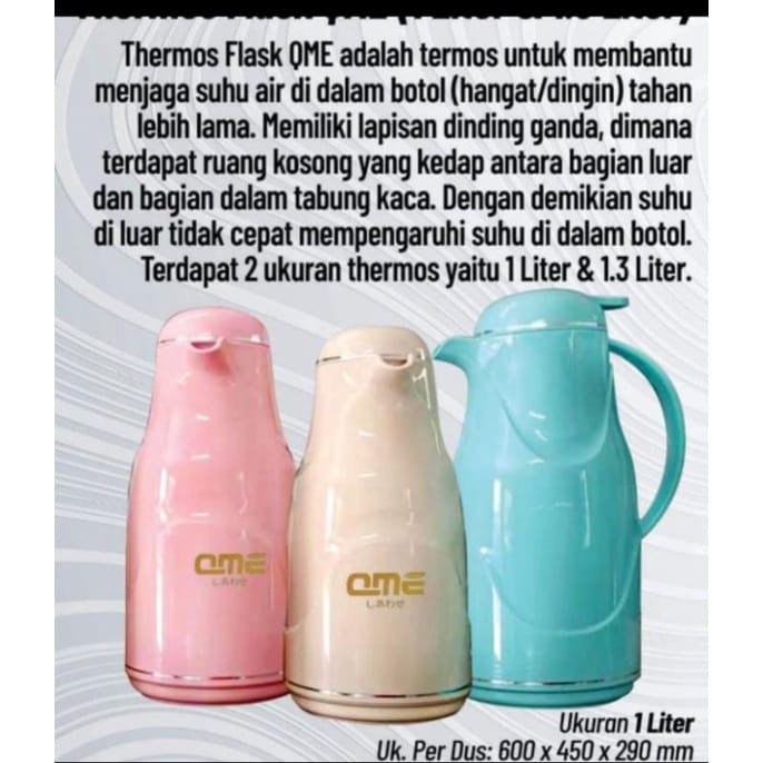 Termos Teko Tuang 1,3 Liter QME Vacuum Flask Hot &amp; Cold - QM-2130