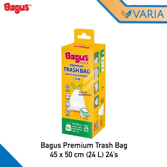 Bagus Premium Trash Bag 45 x 50 cm 24 L 24'S Kantong Sampah Tali