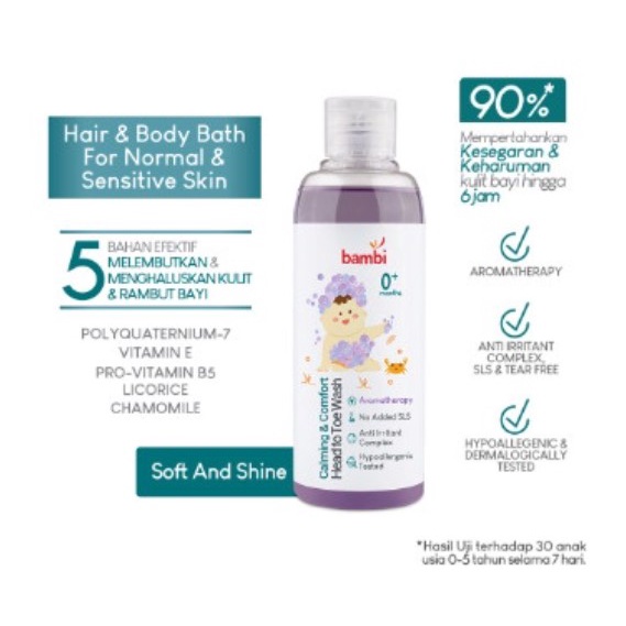 Bambi Calming &amp; Comfort Head To Toe Wash 200mL