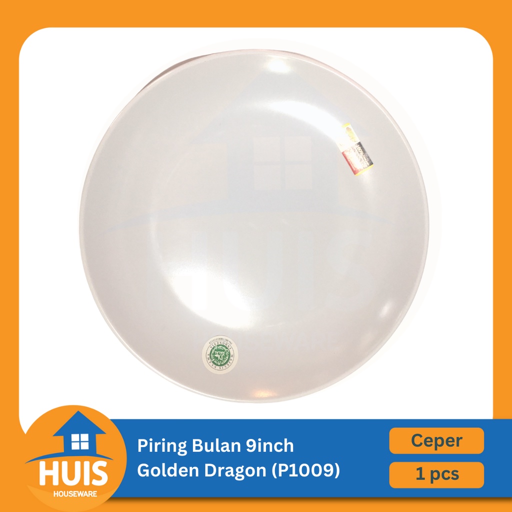 Piring Bulan 9inch - Golden Dragon Melamin (P1009)