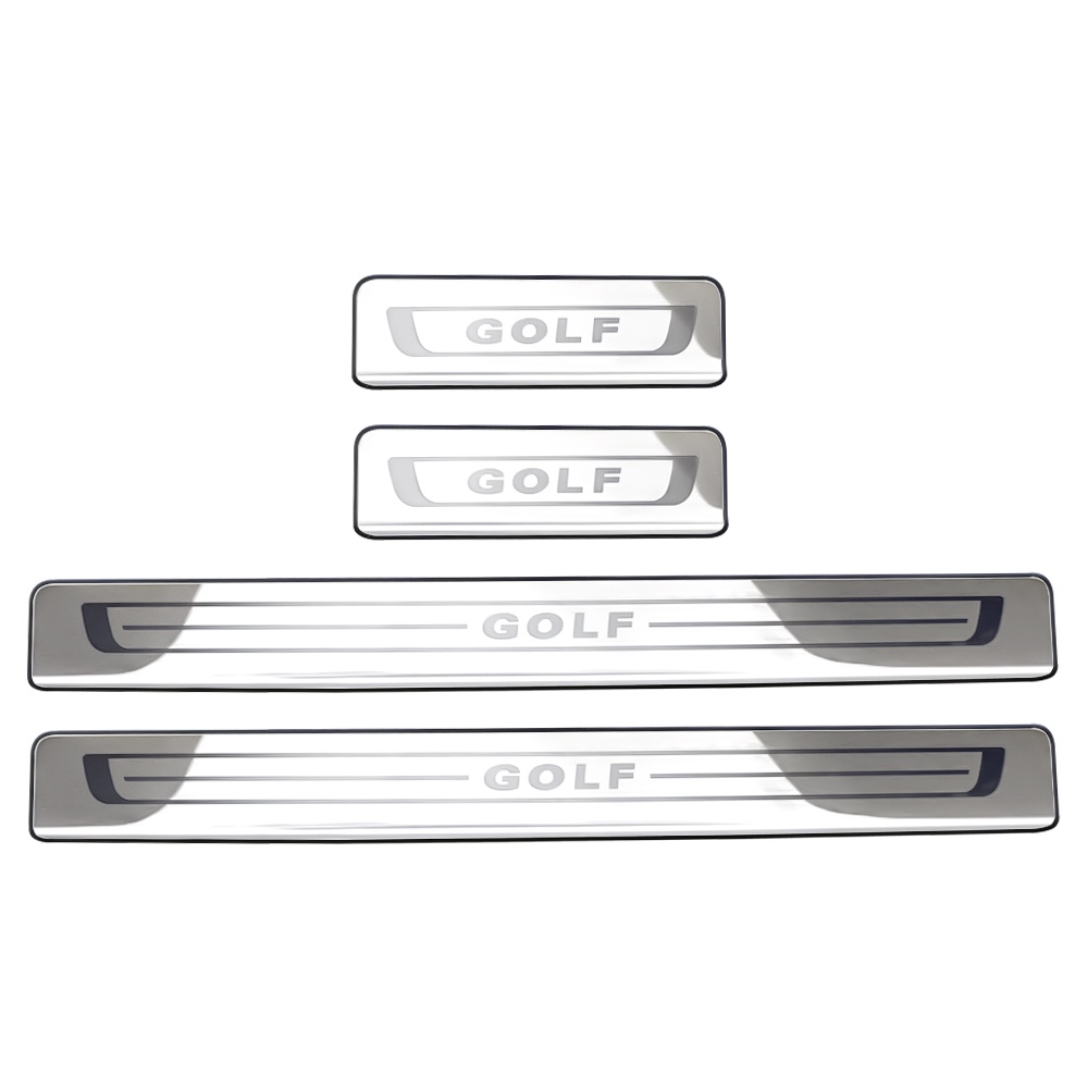 4pcs Lecet Kusen Pintu Mobil Bahan Stainless Steel Untuk Volkswagen VW Golf7 MK7 2013-2019 Door Sill Plate Aksesoris