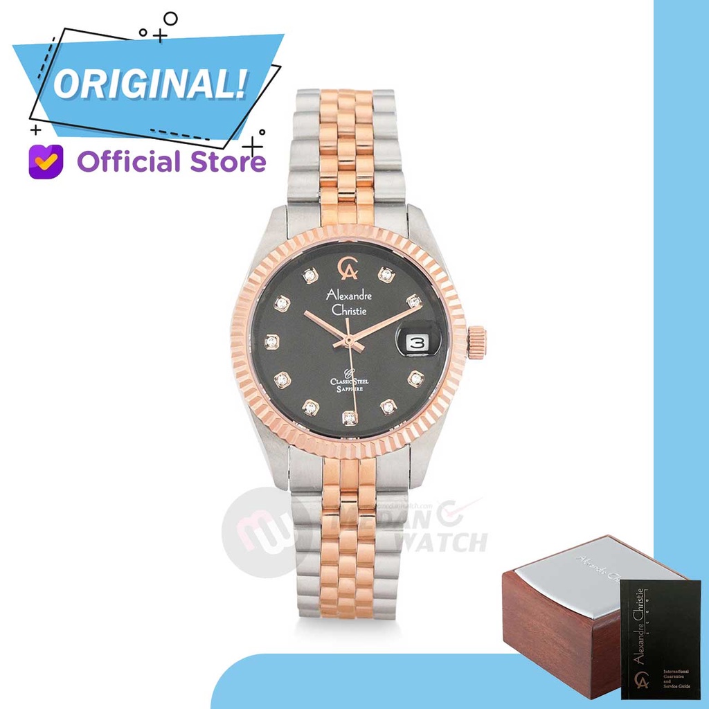 Jam Tangan Wanita Analog Alexandre Christie 5013MD AC5013 AC 5013 MD 5013 MDBTRBA Original Garansi R