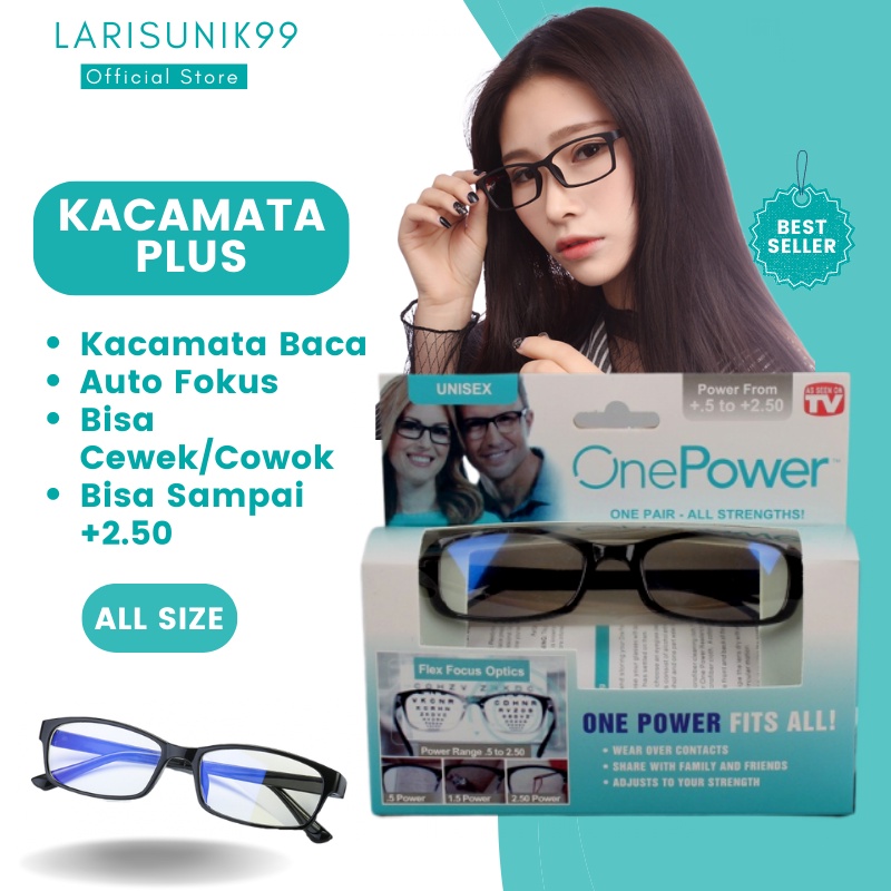 Kacamata Baca Kaca Mata Plus Pria Wanita One Power Auto Focus Readers Kacamata Kesehatan