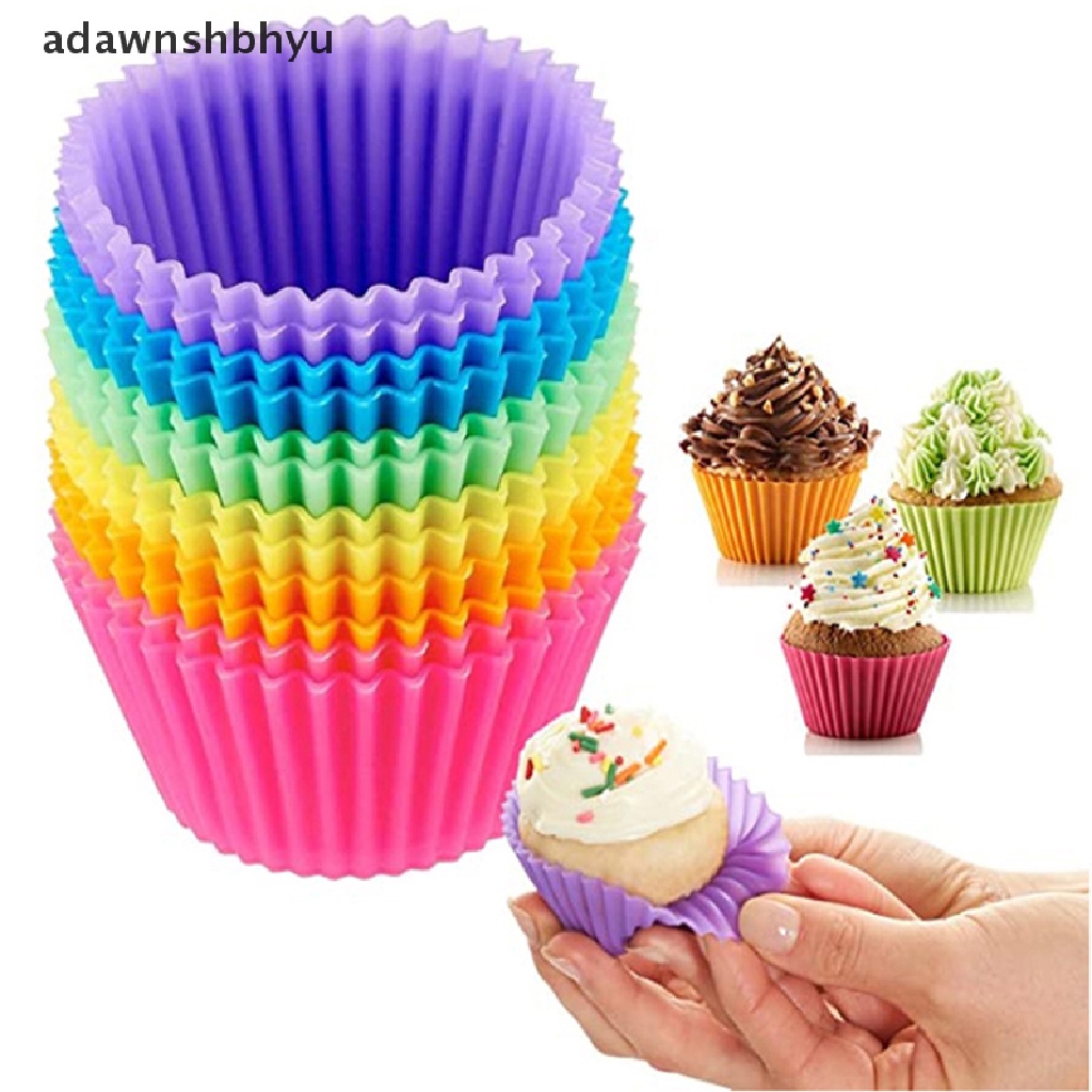 Adawnshbhyu Cetakan Kue Silikon Cetakan Kue Muffin Cupcake Bentuk Bulat Cetakan Kue Cake Mold Kitchen Bakeware ID