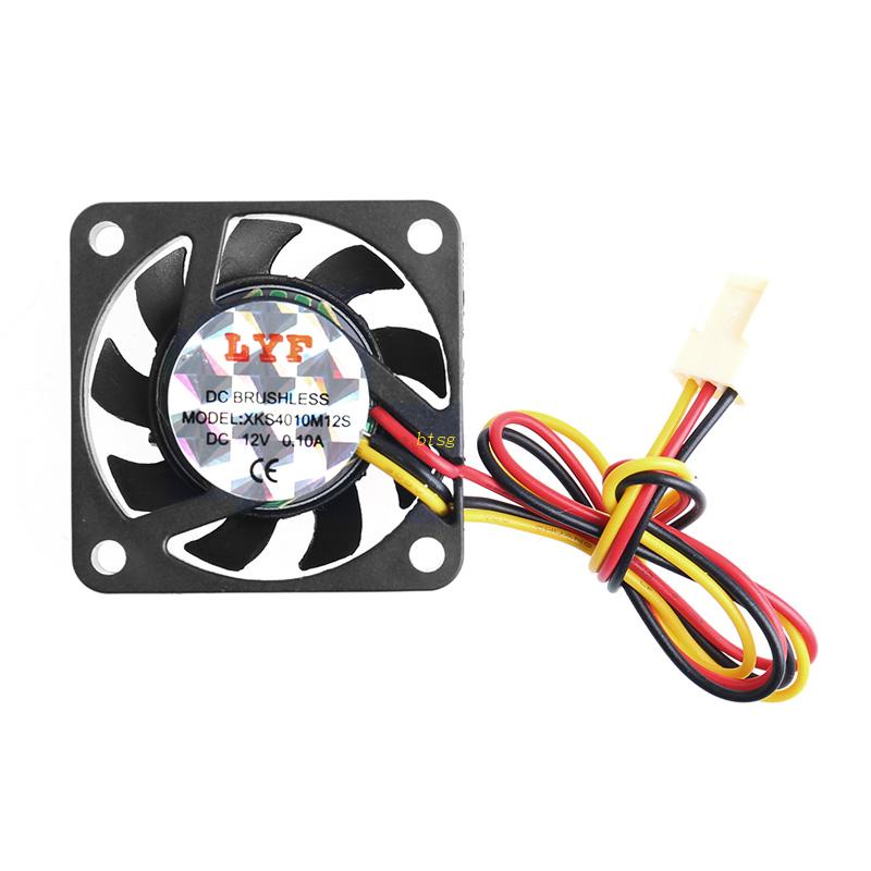 Bt Untuk DC 12V 0.10A 3-Pin 40x40x10mm Komputer PC Sistem CPU Brushless Kipas Pendingin4