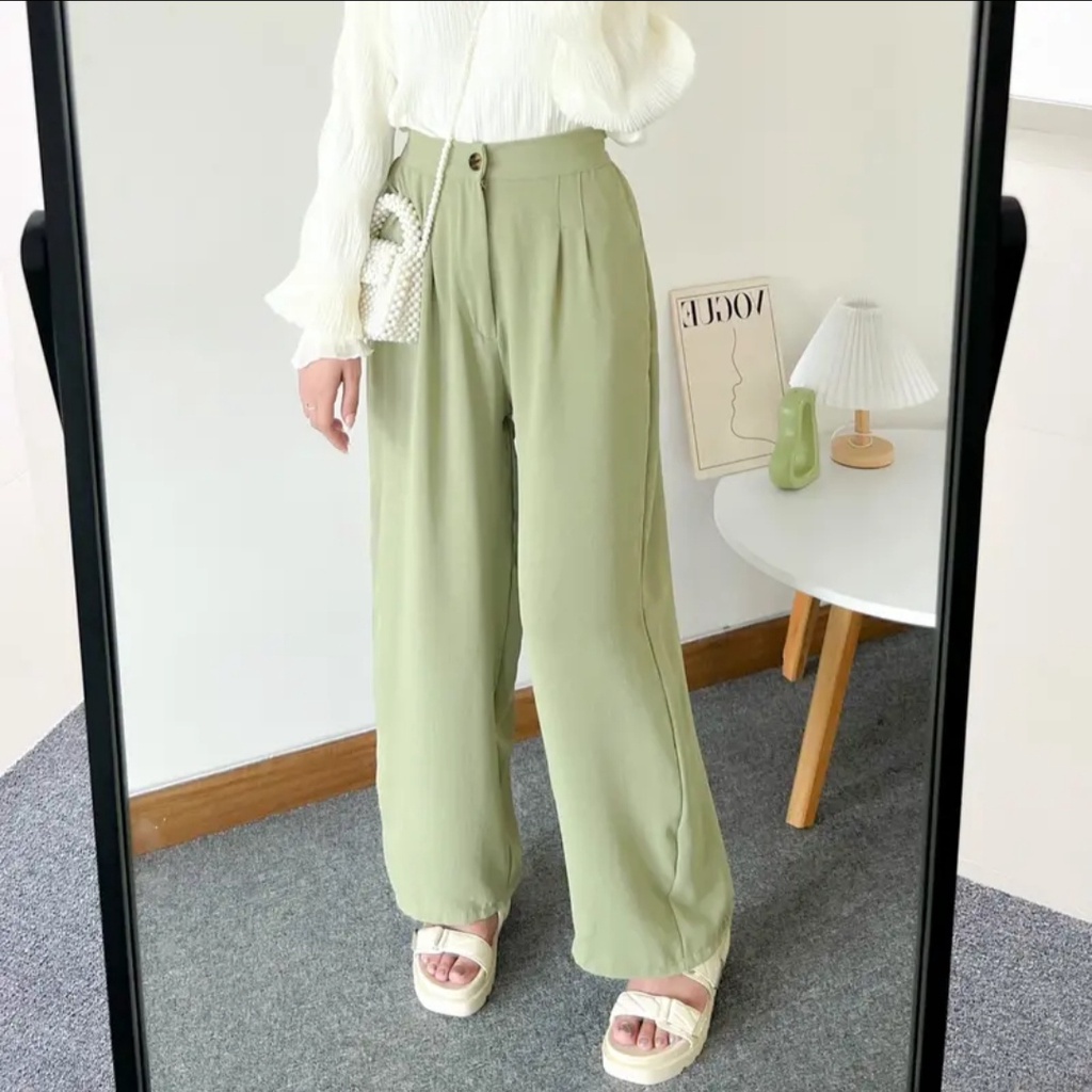 Kulot Crinkle Highwaist Wanita Loose - Highwaist Loose Pants Vol.2