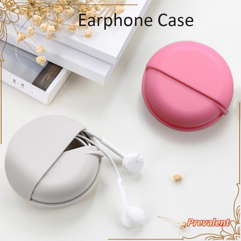 Preva Earphone Case ABS Carry Pouch ABS Rotating Storage Pocket Kotak Jalur Data