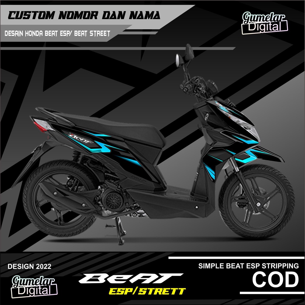 STRIPPING STIKER MOTOR BEAT ESP 2016 2017 2018 2019 FI / BEAT STREET NEW ESP ISS VARIASI HONDA 006