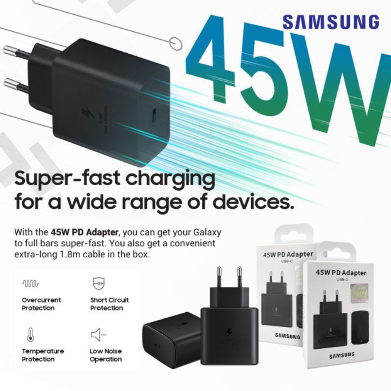 [Original 100% fast Charging] Adaptor Samsung S22 5G S21+ 5G S21 Ultra S22+ 5G S22 Ultra 5G Note 10 