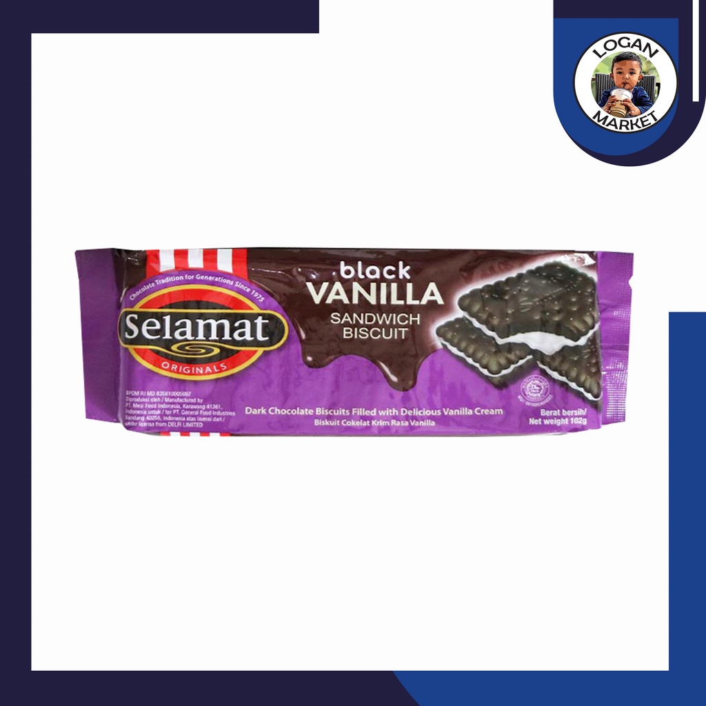 Selamat Biskuit Biscuit Black Vanilla Vanila 102gram 102 gram