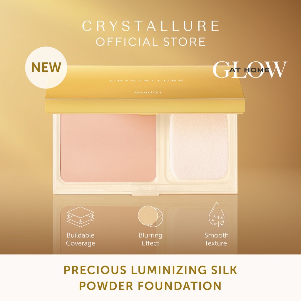 Wardah Crystallure Precious Luminizing Silk Powder Foundation 12gr - Bedak Padat - Powder Foundation