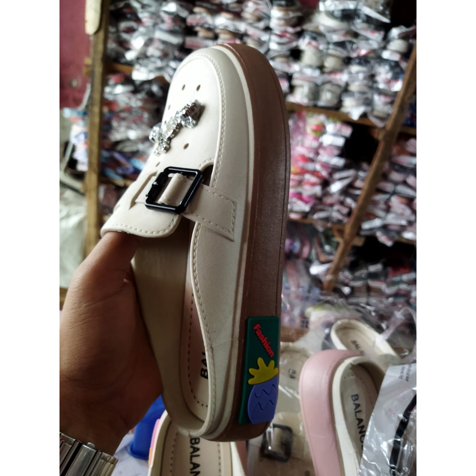 Sandal wanita karet jelly slip-on korean style terbaru Balance 039-3L (30-41) Sandal wanita import murah