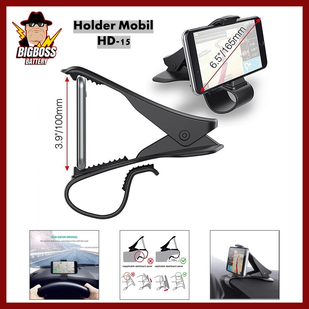 HOLDER HP MOBIL MODEL JEPIT DI DASHBOARD HD15