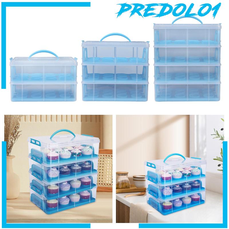 [Predolo1] Cupcake Carrier Storage Wadah Transporter Makanan Tempat Kue Kering