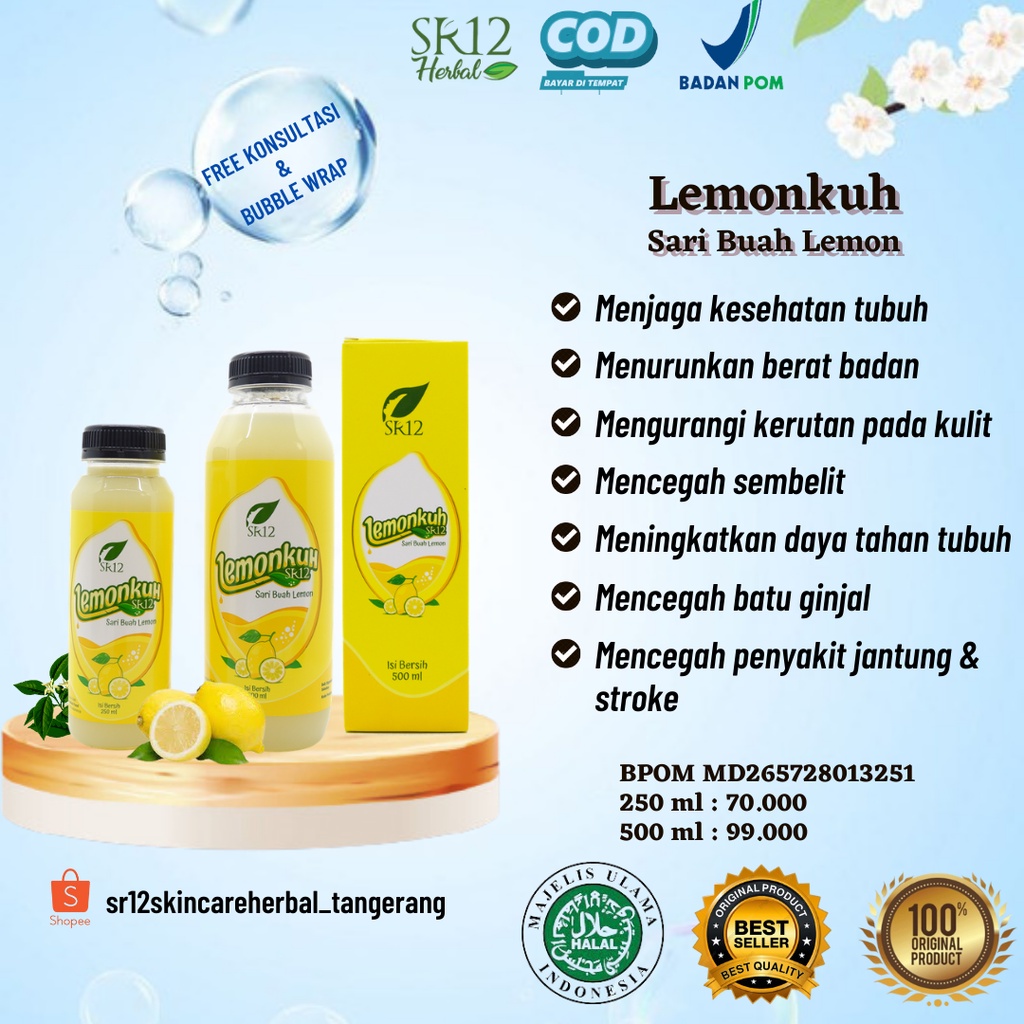 

SR12 LEMONKUH 250 ML DAN 500 ML/SARI BUAH LEMON/MINUMAN NUTRISI DAN KESEHATAN 250 ML DAN 500 ML