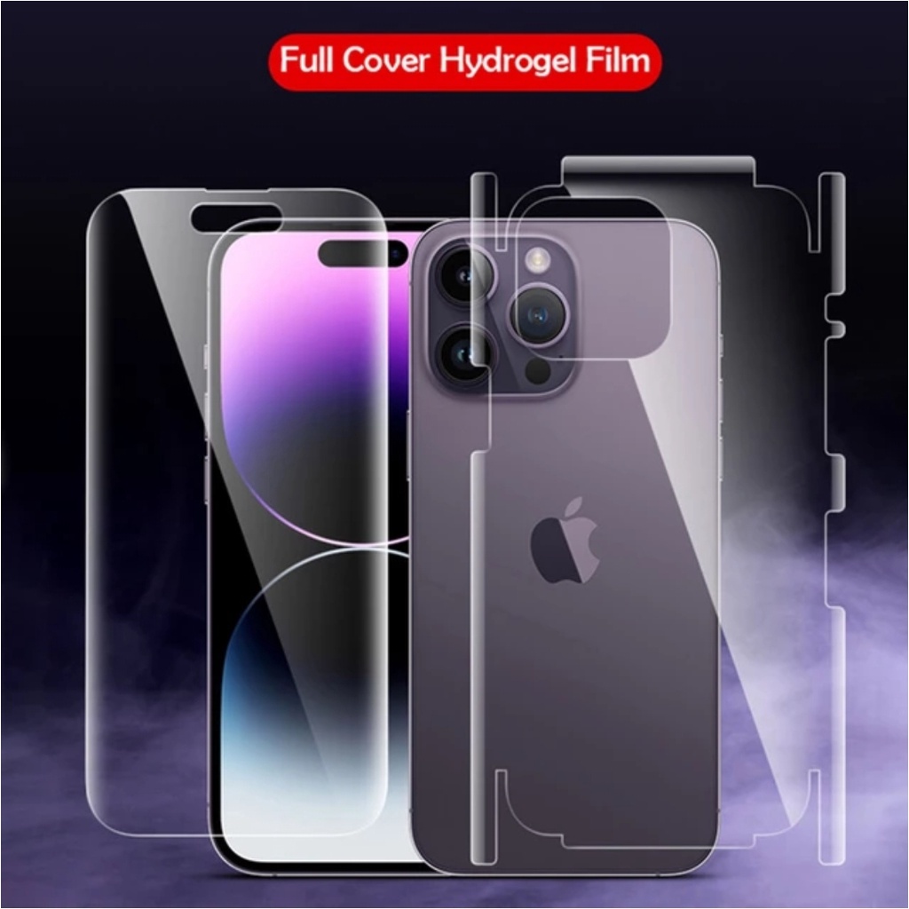 360 Derajat iPhone 11 11PRO 11PROMAX Hydrogel Back+ Side Anti Glare or Clear Bening Glossy Transparent Hidrogel belakang Sampai Bazzel A Gores Minyak Matte-Mate Doff-Black-Hitam Tons full cover-Ful Coveragel Bazel-Frame Samping Bumper Pro Max Promax 5G