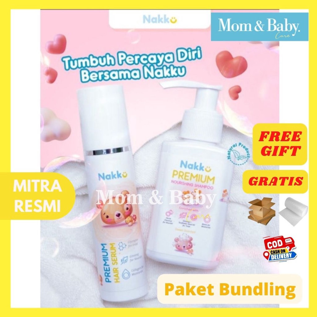 Nakku Nourishing Shampoo &amp; Nakku Hair Serum - Shampoo dan Serum Penyubur Rambut Bayi dan Anak - Premium BPOM