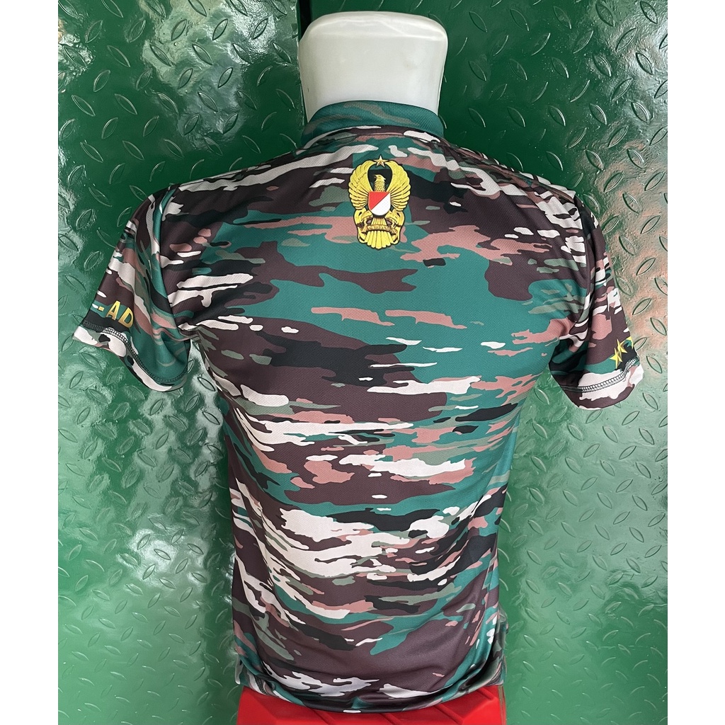 Kaos Dryfit Loreng Multicam TNI AD Logo - Kaos Dryfit TNI AD Multicam terbaru - Jersey Loreng