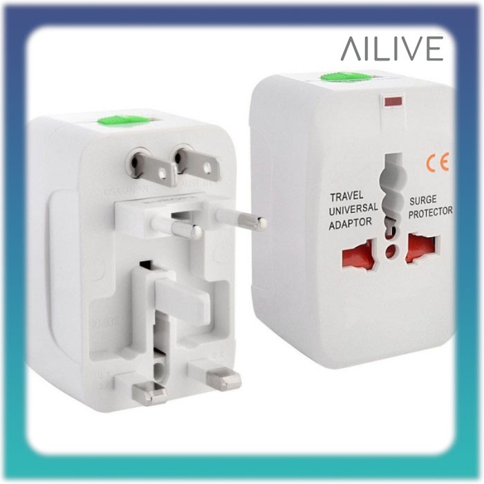 Colokan Listrik Adaptor Travel Charger SNI ALL IN ONE / Universal Sambungan Colokan International Kaki 3 Ke kaki 2